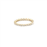 14K Gold Half Pear Half Round Diamond Eternity Band