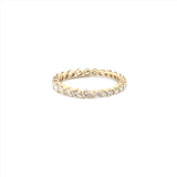 14K Gold Half Pear Half Round Diamond Eternity Band