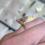 14K Gold Lab Grown Pear Cut Diamond Floral Solitaire Engagement Ring