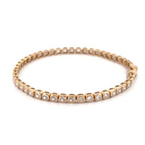 14K Gold Lab Grown Mini Cushion Bezel Tennis Bracelet
