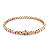 14K Gold Lab Grown Mini Cushion Bezel Tennis Bracelet