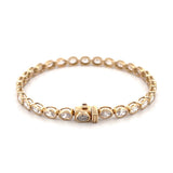 14K Gold Lab Grown Oval Bezel Tennis Bracelet