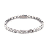 14K Gold Lab Grown Radiant Bezel Tennis Bracelet