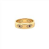 14K Gold Evil Eye Eternity Diamond Band