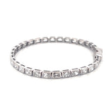 14K Gold Lab Grown Radiant Bezel Tennis Bracelet