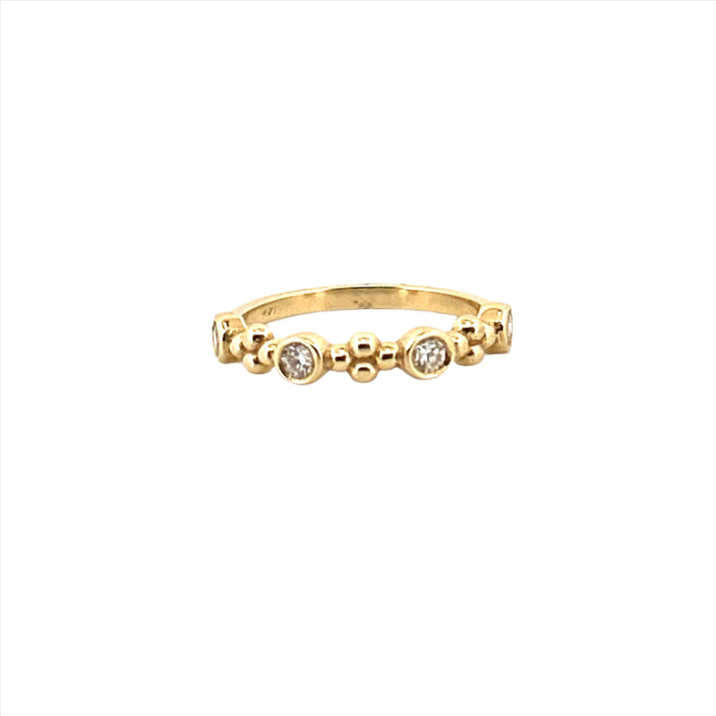 14K Gold Bubble Cluster Round Diamond Ring