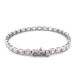 14K Gold Lab Grown Radiant Bezel Tennis Bracelet