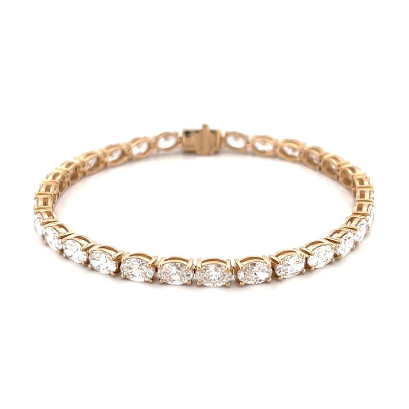 14K Gold 3.5MM Lab Grown Oval Tennis Bracelet