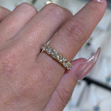 14K Gold Seven Round Diamond U Prong Band