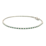 14K Gold Emerald and Diamond Tennis Bracelet