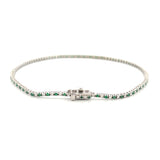 14K Gold Emerald and Diamond Tennis Bracelet
