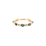14K Gold Evil Eye Bubble Band