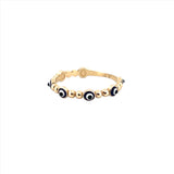 14K Gold Evil Eye Bubble Band