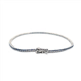 14K Gold Blue Sapphire Color Stoned Tennis Bracelet