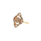 14K Gold Abstract Flower Diamond Band