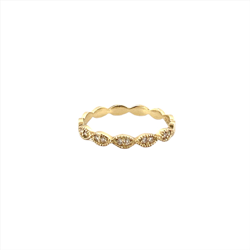 14K Gold Marquise Style Half Eternity 2MM Band