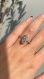 14K Gold 6-Prong 3.00 Carat Lab Grown Marquise Diamond Under Halo Engagement Ring