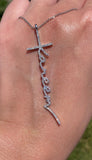 14K Gold Personalized Cross Diamond Pendant