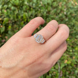 14K Gold Three Stone 3.00 Carat Lab Grown Emerald Engagement Ring