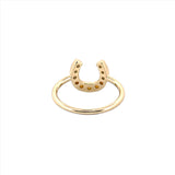 14K Gold Big Horseshoe Diamond Band