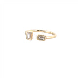 14K Gold Alternating Baguette Bezel Diamond Band