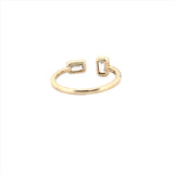 14K Gold Alternating Baguette Bezel Diamond Band