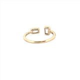 14K Gold Alternating Baguette Bezel Diamond Band