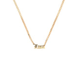 14K Yellow Gold Cuban Old English Name Necklace