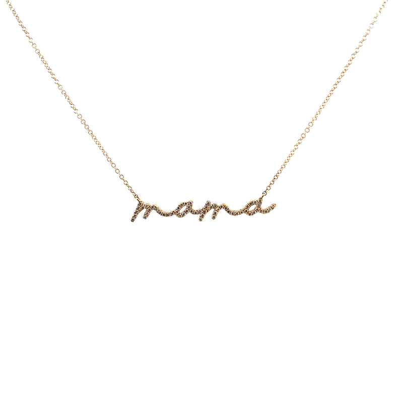 14K Gold Pavé Mama Diamond Pendant