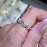 14K Gold Emerald and Pear Wavy Diamond Band