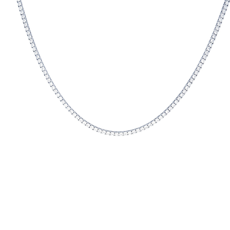14K Gold 3MM Lab Grown Diamond Tennis Necklace