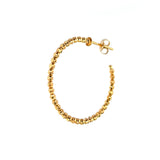 14K Gold Mini Diamond Cut Ball Hoop Earrings