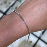 14K Gold Round and Baguette Link Diamond Bracelet