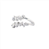 14K Gold Pear Two Row Open Diamond Band