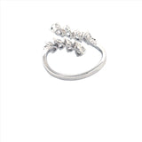 14K Gold Pear Two Row Open Diamond Band