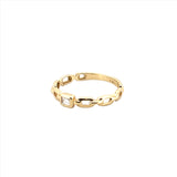 14K Gold Chain Link Baguette Bezel Diamond Band