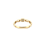 14K Gold Chain Link Baguette Bezel Diamond Band