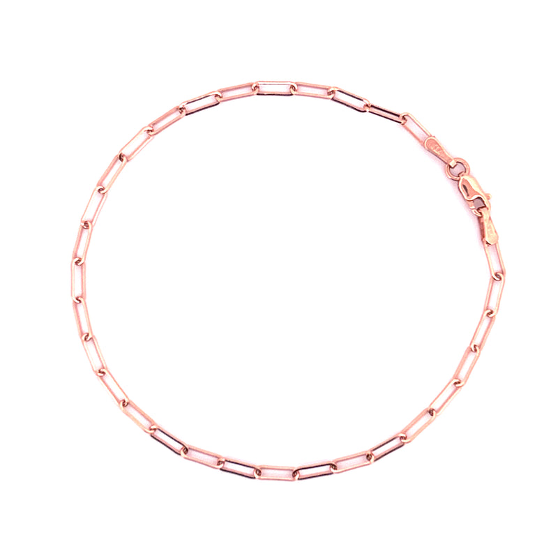 14K Gold Mini Paper Clip Bracelet