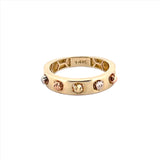 14K Gold Tri Tone Diamond Cut Ball Band