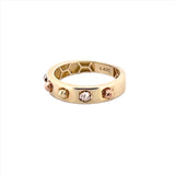 14K Gold Tri Tone Diamond Cut Ball Band