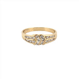 14K Gold Channel Set Duo Chevron Diamond Band