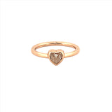 14K Gold Heart Bezel Diamond Solitaire Band