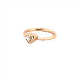 14K Gold Heart Bezel Diamond Solitaire Band