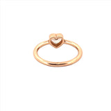 14K Gold Heart Bezel Diamond Solitaire Band