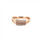 14K Gold Pavé Bar Double Diamond Band