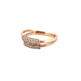 14K Gold Pavé Bar Double Diamond Band