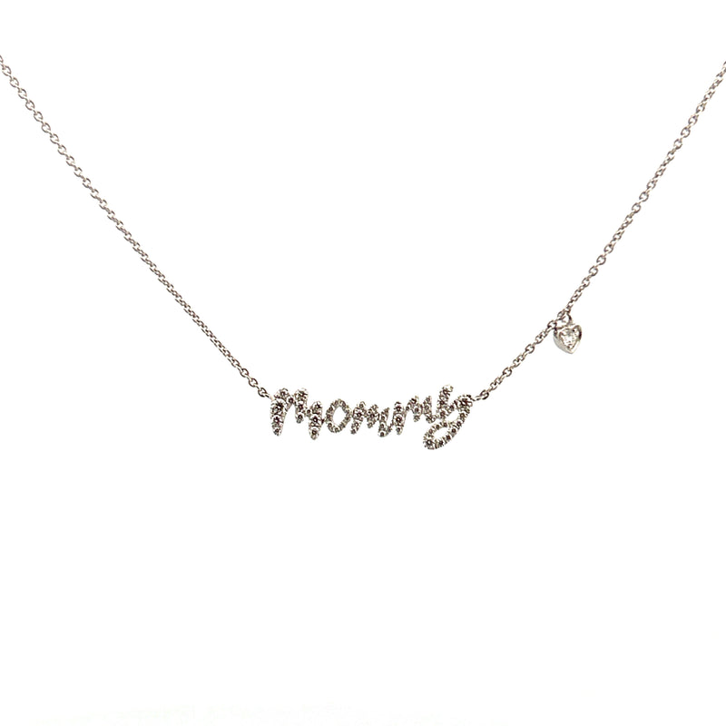 14K Gold Mommy Diamond Necklace