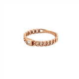 14K Gold Baguette Diamond Cuban Band