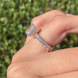 14K Gold 2.00 Carat Lab Grown Elongated Cushion Diamond Double Under Halo U Prong Engagement Ring