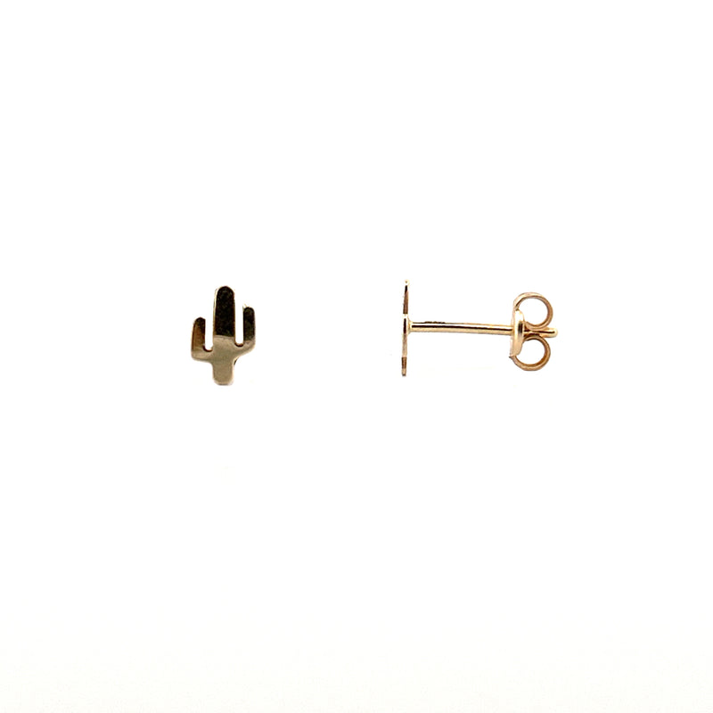 14K Gold Cactus Earrings